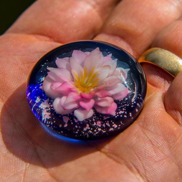 Pink Lotus Glass Weight